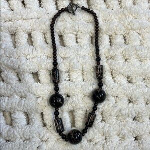 Elegant Black Beaded Necklace
